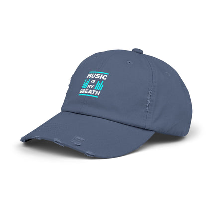 Unisex Distressed Cap mit Typografie-Motiven 