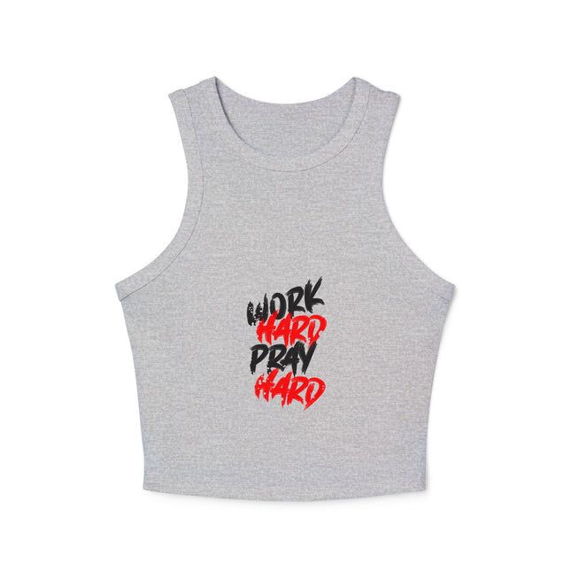 Damen Micro Rib Racer Tank Top mit Typografie-Motiven
