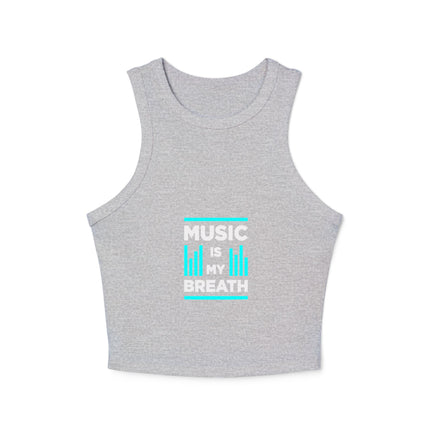 Damen Micro Rib Racer Tank Top mit Typografie-Motiven