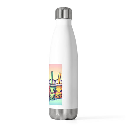 Niedliche 20oz Isolierflasche mit Boba-Tee- und Freunde-Design 
