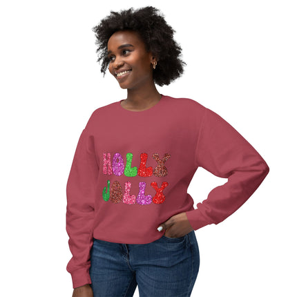 Christmas themed Unisex Lightweight Crewneck Sweatshirt