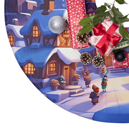 Winter scenery design themed Christmas Tree Skirts