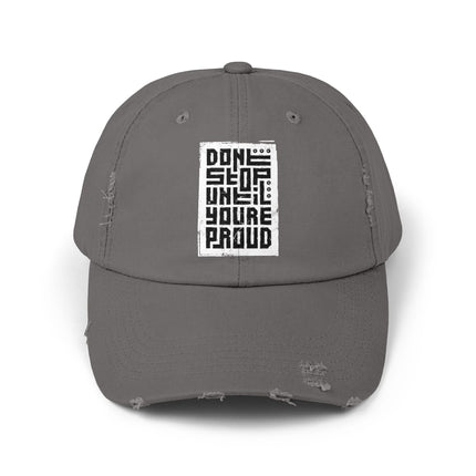 Unisex Distressed Cap mit Typografie-Motiven 