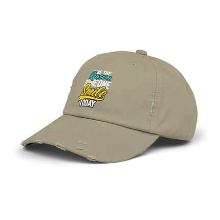 Unisex Distressed Cap mit Typografie-Motiven 