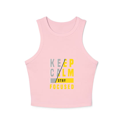 Damen Micro Rib Racer Tank Top mit Typografie-Motiven