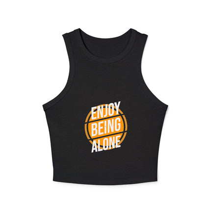 Damen Micro Rib Racer Tank Top mit Typografie-Motiven