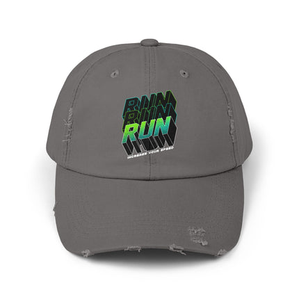 Unisex Distressed Cap mit Typografie-Motiven 