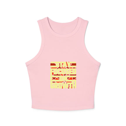 Damen Micro Rib Racer Tank Top mit Typografie-Motiven