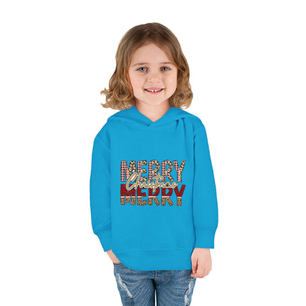 Christmas themed Toddler Pullover Fleece Hoodie