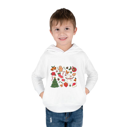 Christmas themed Toddler Pullover Fleece Hoodie