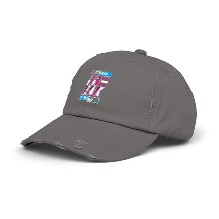 Unisex Distressed Cap mit Typografie-Motiven 