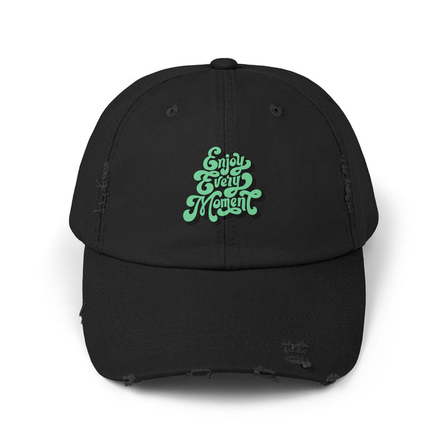 Unisex Distressed Cap mit Typografie-Motiven 