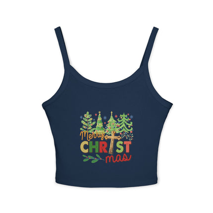 Weihnachtsmotiv Damen Spaghettiträger Tank Top 