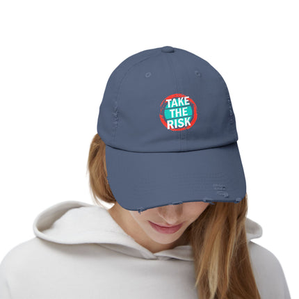 Unisex Distressed Cap mit Typografie-Motiven 