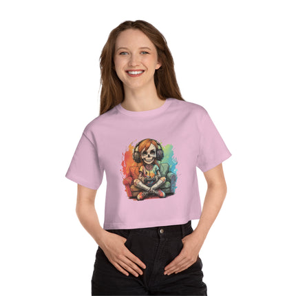 Champion Damen Heritage Cropper T-Shirt mit Halloween-Motiv