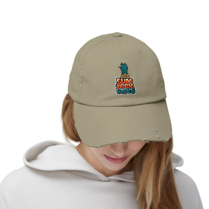 Unisex Distressed Cap mit Typografie-Motiven