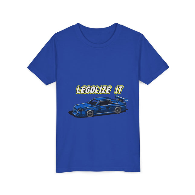 Kurzärmeliges Jugend-T-Shirt mit Auto-Enthusiasten-Motiv