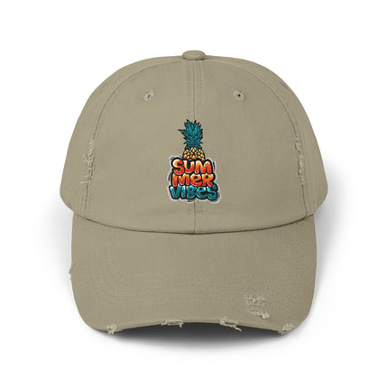 Unisex Distressed Cap mit Typografie-Motiven