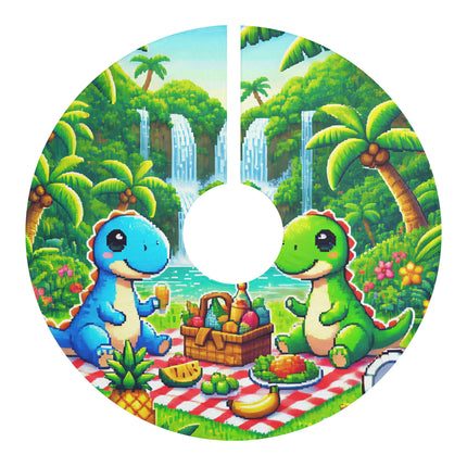 Cute 2 Dino design themed Christmas Tree Skirts