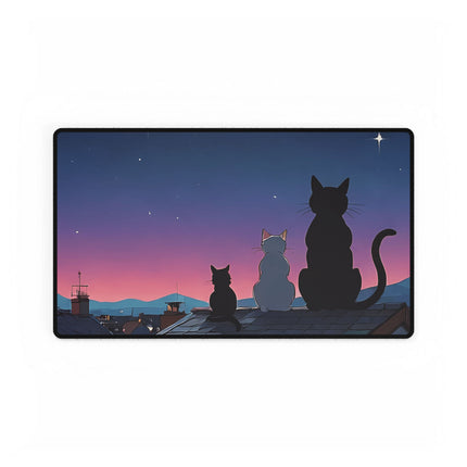 Cat looking at the sky design themed Desk Mats