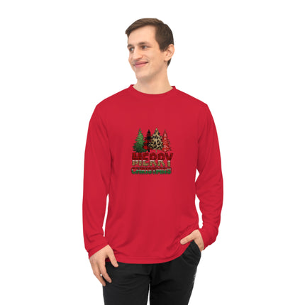 Christmas themed Unisex Performance Long Sleeve Shirt