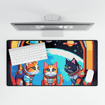 Schreibtischunterlagen mit Katzen-im-Weltraum-Design 