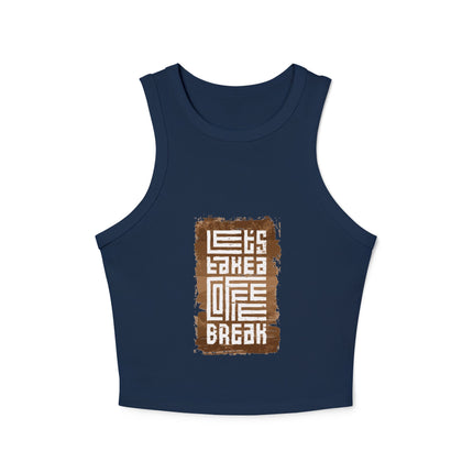 Damen Micro Rib Racer Tank Top mit Typografie-Motiven