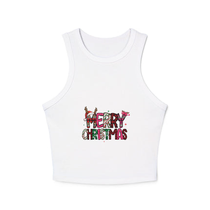 Christmas themed Women's Micro Rib Racer Tank Top