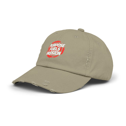 Unisex Distressed Cap mit Typografie-Motiven 