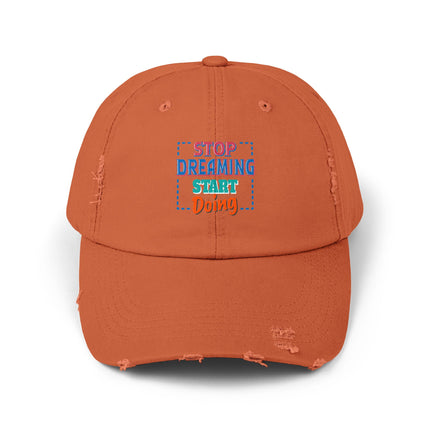Unisex Distressed Cap mit Typografie-Motiven 