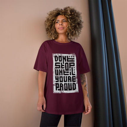 Champion-T-Shirt mit Typografie-Motiv