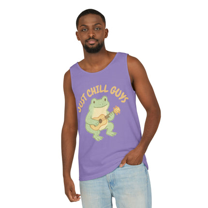Just Chill Guys Graphic design Unisex Garment-Dyed Tank Top