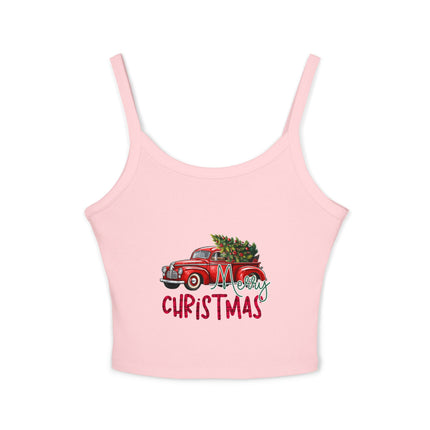Weihnachtsmotiv Damen Spaghettiträger Tank Top 