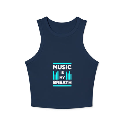 Damen Micro Rib Racer Tank Top mit Typografie-Motiven