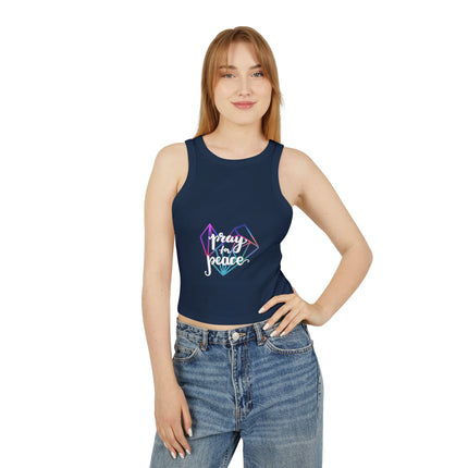 Damen Micro Rib Racer Tank Top mit Typografie-Motiven