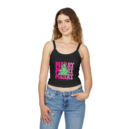 Weihnachtsmotiv Damen Spaghettiträger Tank Top 