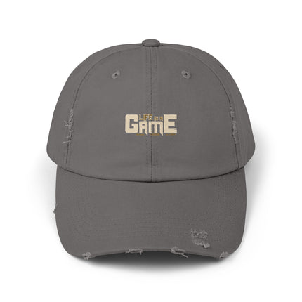 Unisex Distressed Cap mit Typografie-Motiven 