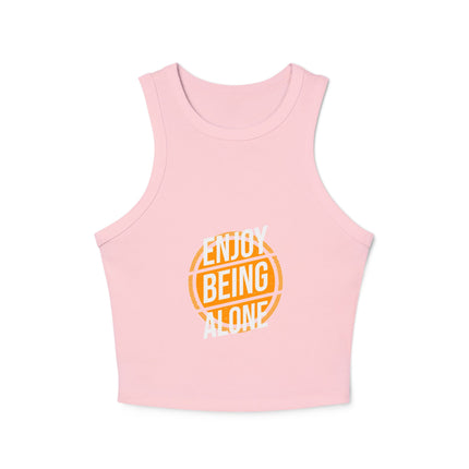 Damen Micro Rib Racer Tank Top mit Typografie-Motiven