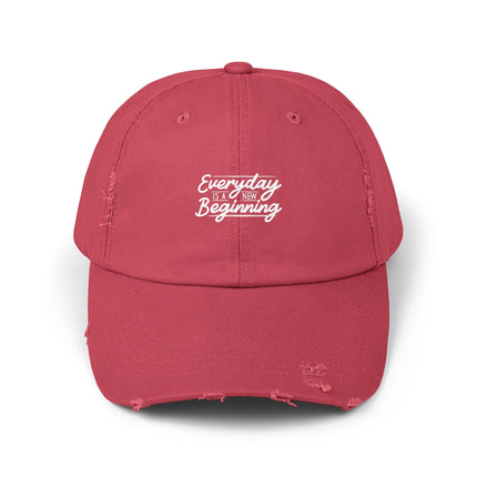 Unisex Distressed Cap mit Typografie-Motiven 