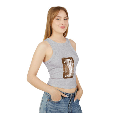 Damen Micro Rib Racer Tank Top mit Typografie-Motiven