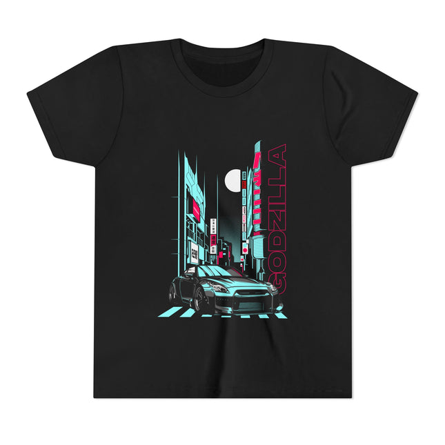 Kurzärmeliges Jugend-T-Shirt mit Auto-Enthusiasten-Motiv