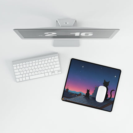 Cat looking at the sky design themed Desk Mats