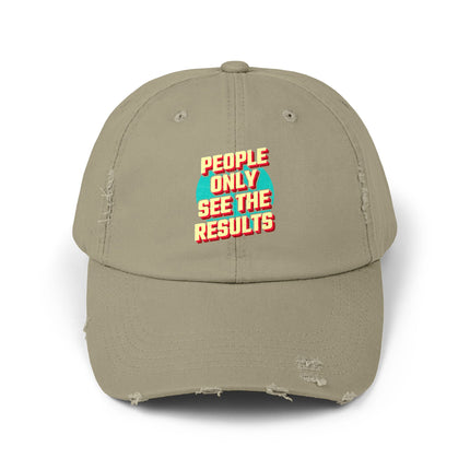 Unisex Distressed Cap mit Typografie-Motiven 