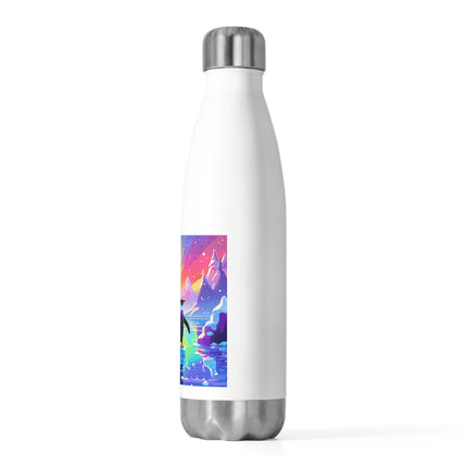 Cute 2 Penguin enjoying design themed 20oz Insulated Bottle