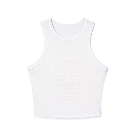 Damen Micro Rib Racer Tank Top mit Auto-Enthusiasten-Motiv