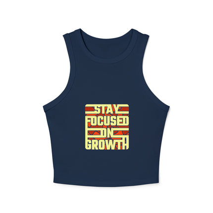 Damen Micro Rib Racer Tank Top mit Typografie-Motiven