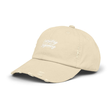 Unisex Distressed Cap mit Typografie-Motiven 