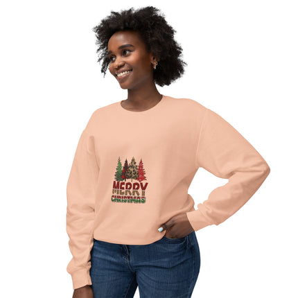 Christmas themed Unisex Lightweight Crewneck Sweatshirt
