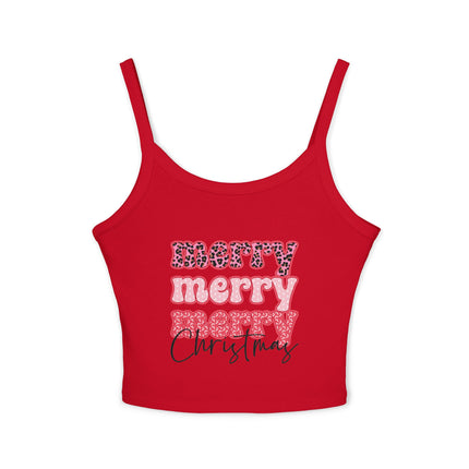 Weihnachtsmotiv Damen Spaghettiträger Tank Top 