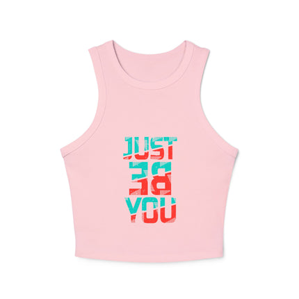 Damen Micro Rib Racer Tank Top mit Typografie-Motiven